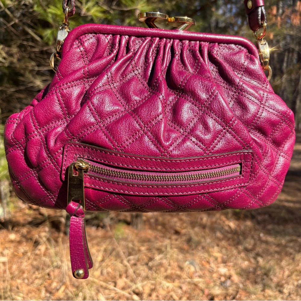 Marc Jacobs Quilted Magenta Shoulder Bag